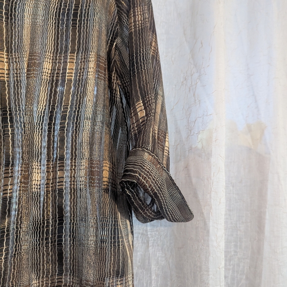 173. Jaipur Metallic Striped Button Down Shirt - Picture 2 of 7